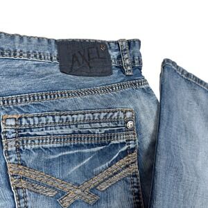 Vintage T.K. Axel Treadwell Jeans Mens 38x32 Relaxed‎ Straight Flap Pocket Biker